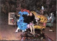 Giovanni Boldini - The Model and the Mannequin aka Berthe in the Studio